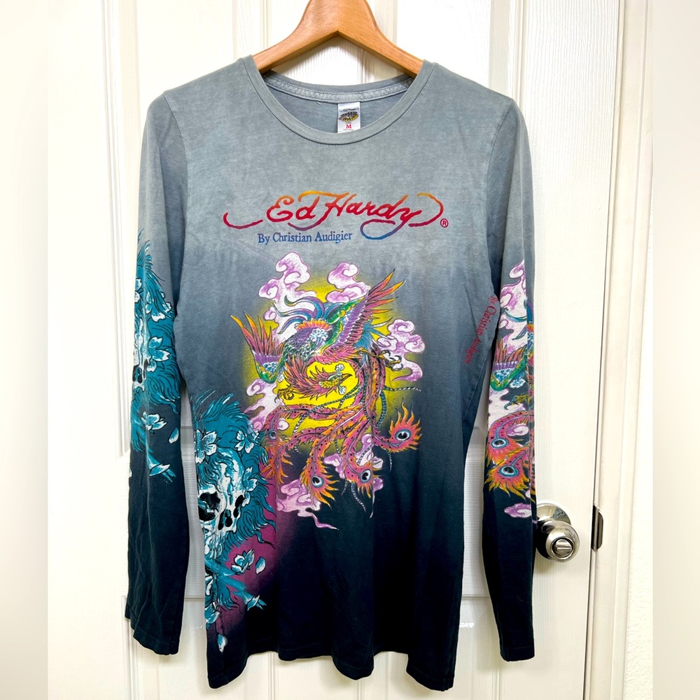 Vintage Y2K RARE Ed Hardy Phoenix Long Sleeve Shirt